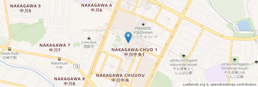 Mapa de ubicacion de ミスタードーナツ en ژاپن, 神奈川県, 横浜市, 都筑区.