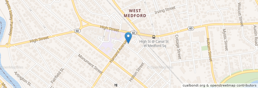 Mapa de ubicacion de Medford Fire Department en Stati Uniti D'America, Massachusetts, Middlesex County, Medford.