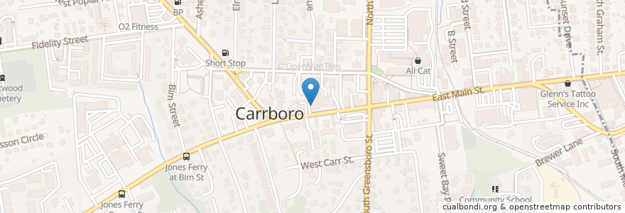Mapa de ubicacion de The Animal Hospital en Amerika Syarikat, Carolina Utara, Orange County, Carrboro.