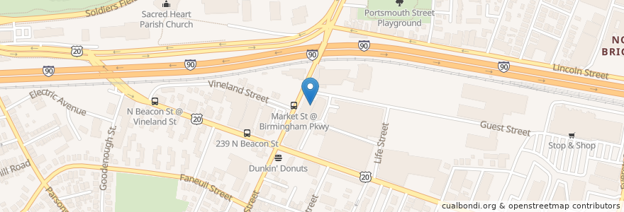 Mapa de ubicacion de WGBH Media Library and Archives en Estados Unidos Da América, Massachusetts, Suffolk County, Boston.