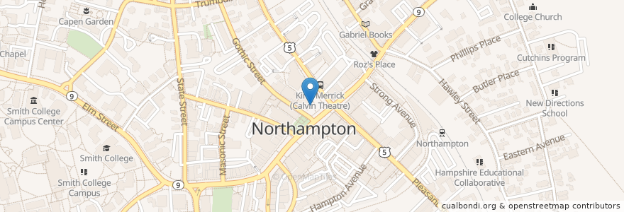 Mapa de ubicacion de Hampshire Law Library en 美利坚合众国/美利堅合眾國, 马萨诸塞州 / 麻薩諸塞州 / 麻省, Hampshire County, Northampton.