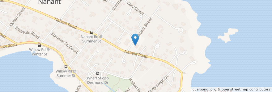 Mapa de ubicacion de Nahant Public Library en Stati Uniti D'America, Massachusetts, Essex County, Nahant.
