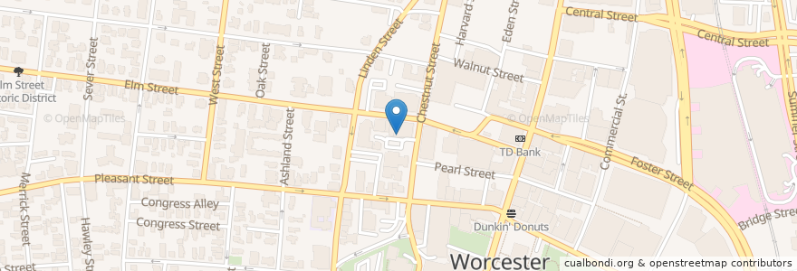 Mapa de ubicacion de Worcester Historical Museum Research Library en 미국, 매사추세츠, Worcester County, Worcester.
