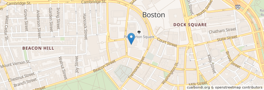 Mapa de ubicacion de Social Law Library en الولايات المتّحدة الأمريكيّة, ماساتشوستس, مقاطعة سوفولك, بوسطن.