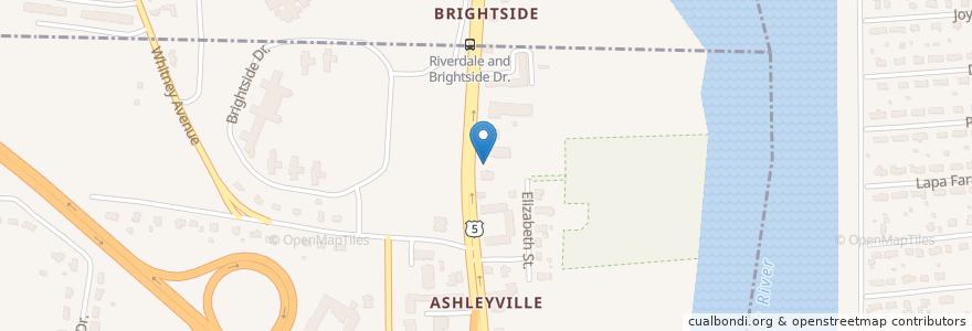 Mapa de ubicacion de Brightside en Estados Unidos Da América, Massachusetts, Hampden County, West Springfield.