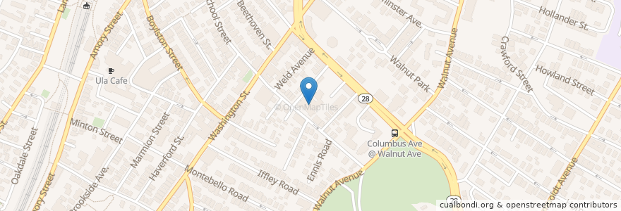 Mapa de ubicacion de Rafael Hernandez en Estados Unidos Da América, Massachusetts, Suffolk County, Boston.