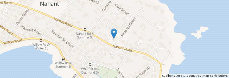 Mapa de ubicacion de Nahant Town Hall en 美利坚合众国/美利堅合眾國, 马萨诸塞州 / 麻薩諸塞州 / 麻省, Essex County, Nahant.
