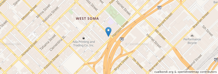 Mapa de ubicacion de Rumors Sports Lounge en United States, California, San Francisco City And County, San Francisco.