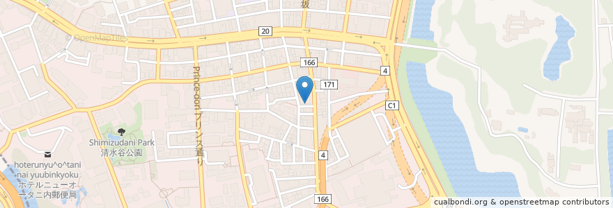 Mapa de ubicacion de キッチン・ジロー en ژاپن, 東京都, 千代田区.