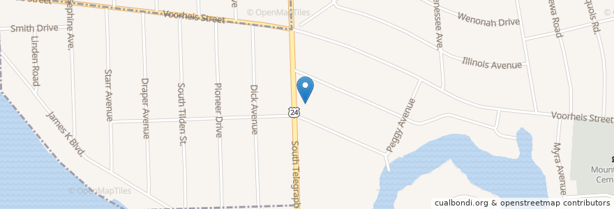 Mapa de ubicacion de The Bronx Deli - We take BTC & LTC en Amerika Syarikat, Michigan, Oakland County, Pontiac.