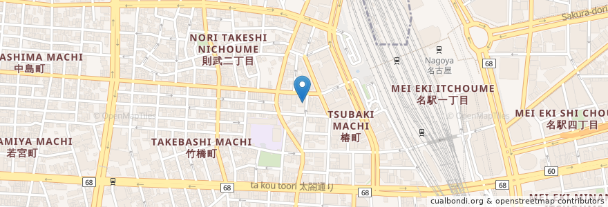 Mapa de ubicacion de さつまる en Japan, 愛知県, Nagoya, 中村区.