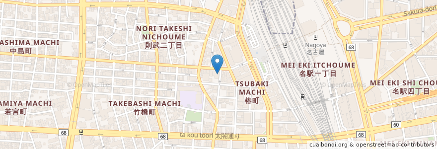 Mapa de ubicacion de 潘さんの店 en Japão, 愛知県, Nagoia, 中村区.