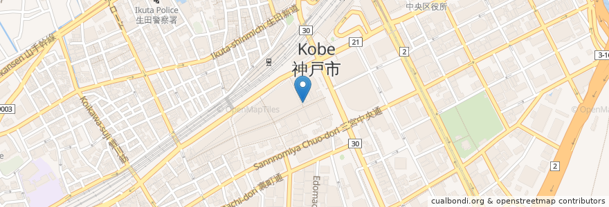 Mapa de ubicacion de マクドナルド en Japão, 兵庫県, 神戸市, 中央区.