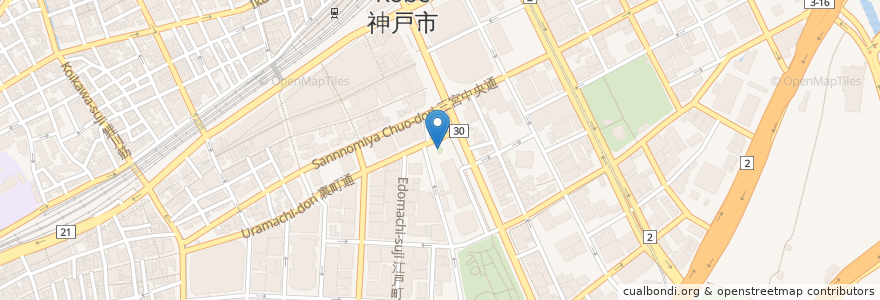 Mapa de ubicacion de こうべ花時計 en 日本, 兵庫県, 神戸市, 中央区.