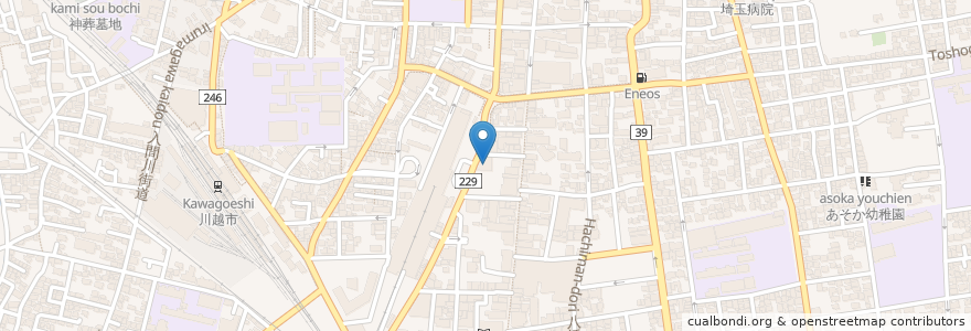 Mapa de ubicacion de 埼玉りそな銀行 en اليابان, 埼玉県, 川越市.
