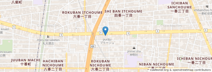 Mapa de ubicacion de こうしま薬局 en Giappone, Prefettura Di Aichi, 名古屋市, 熱田区.