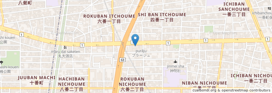 Mapa de ubicacion de 山中歯科医院 en Japón, Prefectura De Aichi, Nagoya, 熱田区.