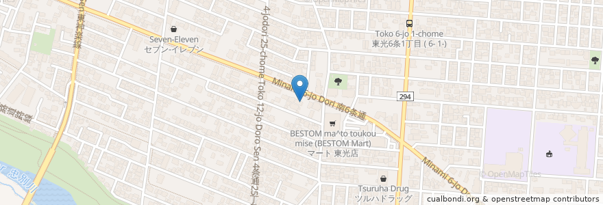 Mapa de ubicacion de モスバーガー en 日本, 北海道, 上川総合振興局, 旭川市.