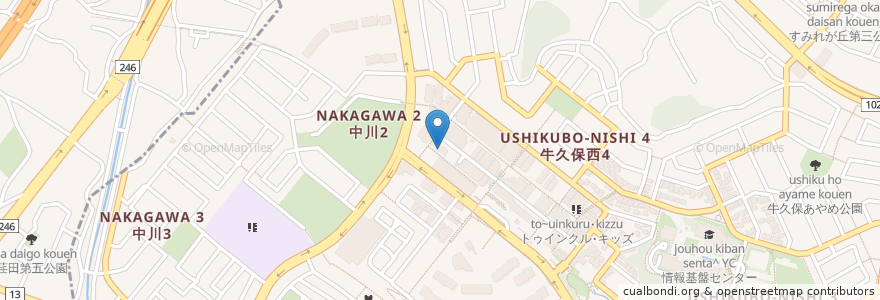 Mapa de ubicacion de あひるほいくえん en Japan, Präfektur Kanagawa, Yokohama, 都筑区.
