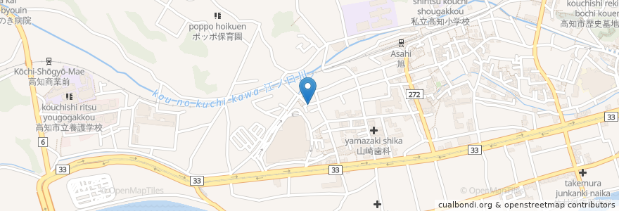 Mapa de ubicacion de 秋葉神社 en Japan, Kochi Prefecture, Kochi.