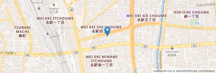 Mapa de ubicacion de 百十四銀行 en 日本, 爱知县, 名古屋市, 中村区.