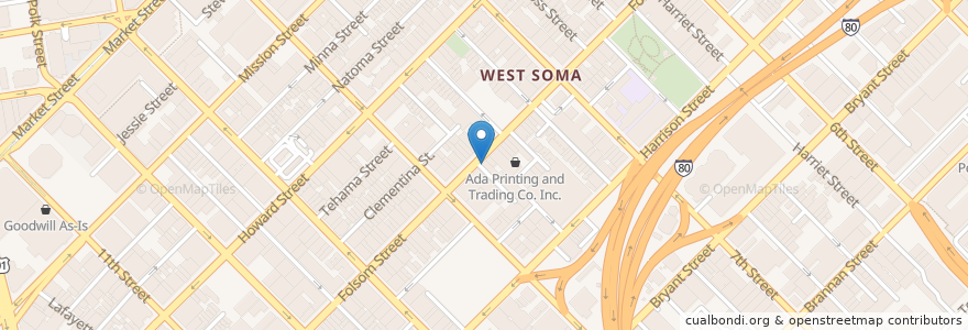 Mapa de ubicacion de Basil Thai Resaurant & Bar en アメリカ合衆国, カリフォルニア州, サンフランシスコ, San Francisco.