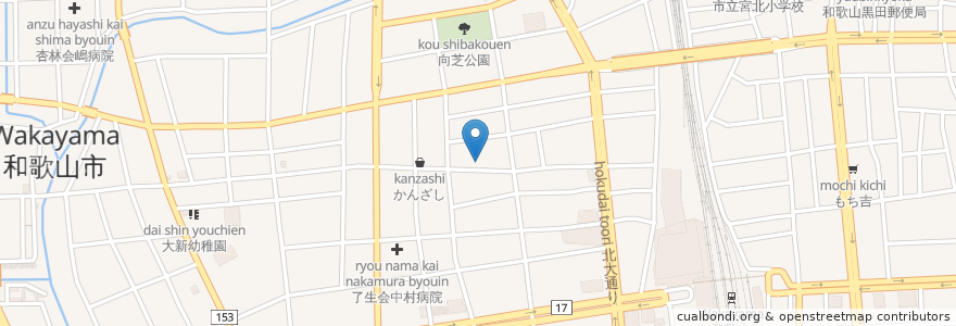 Mapa de ubicacion de みやざき en Giappone, Prefettura Di Wakayama, 和歌山市.