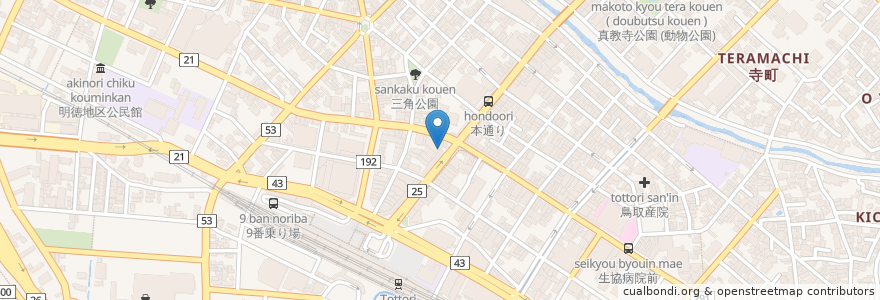 Mapa de ubicacion de 鳥取シネマ en 일본, 돗토리현, 鳥取市.