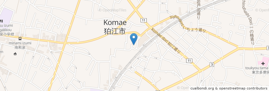 Mapa de ubicacion de 狛江駅北口 en Japan, Tokio, 狛江市.
