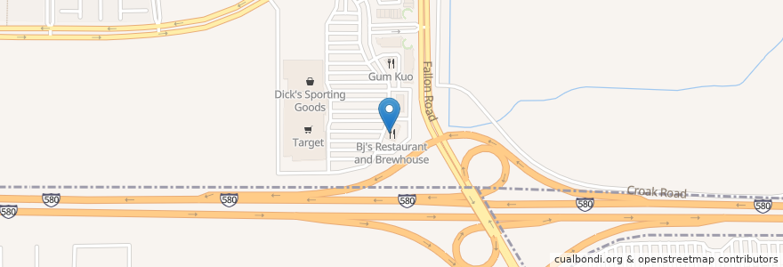 Mapa de ubicacion de BJ's en Amerika Syarikat, California, Alameda County, Dublin.