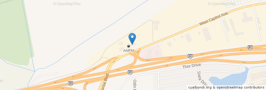 Mapa de ubicacion de Arco en アメリカ合衆国, カリフォルニア州, Yolo County, West Sacramento.