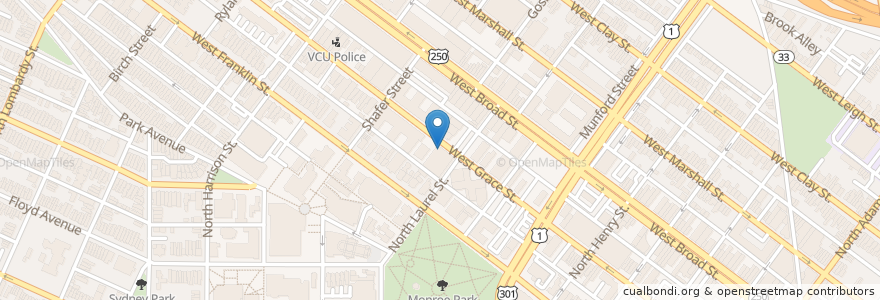 Mapa de ubicacion de IHOP Express en アメリカ合衆国, バージニア州, Richmond City.