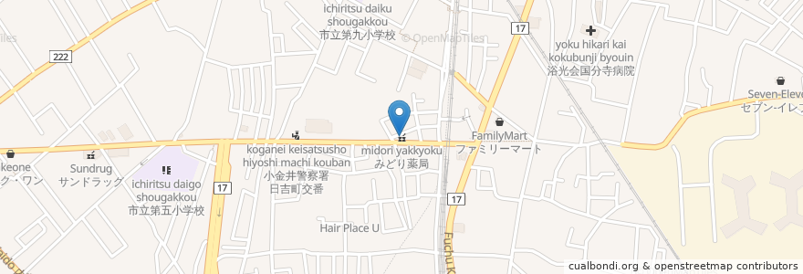Mapa de ubicacion de みどり薬局 en Japan, 東京都, 国分寺市.