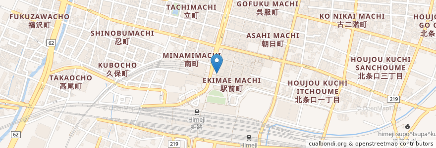 Mapa de ubicacion de お好み焼 ボナンザ en Japão, 兵庫県, 姫路市.