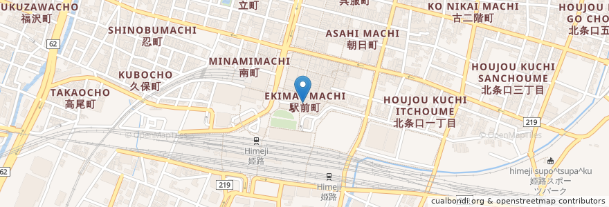 Mapa de ubicacion de ポムの城 en Japão, 兵庫県, 姫路市.