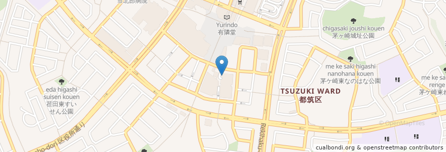Mapa de ubicacion de タイムズカープラス en Japon, Préfecture De Kanagawa, 横浜市, 都筑区.
