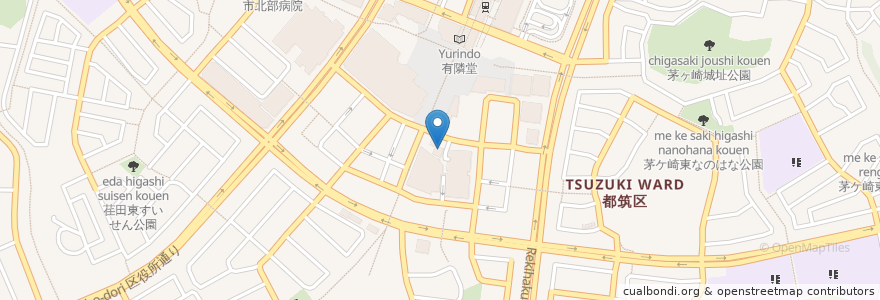 Mapa de ubicacion de ドミノ・ピザ en 일본, 가나가와현, 요코하마시, 都筑区.