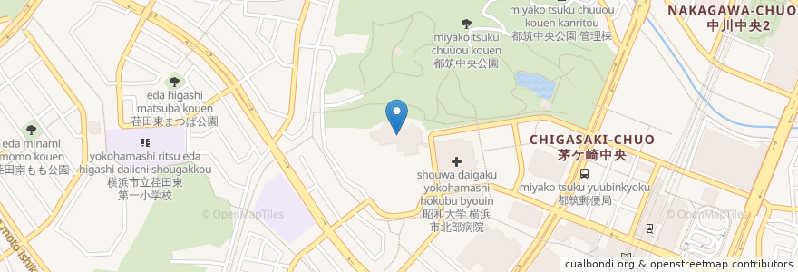 Mapa de ubicacion de 昭和大学診療放射線専門学校 en 일본, 가나가와현, 요코하마시, 都筑区.