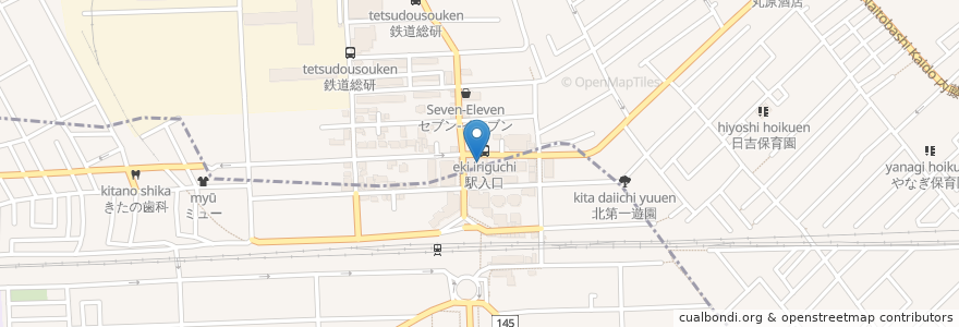 Mapa de ubicacion de 国立駅北口郵便局 en 日本, 东京都/東京都, 国分寺市.