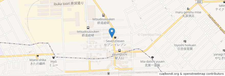 Mapa de ubicacion de 福田屋 en 日本, 東京都, 国分寺市.