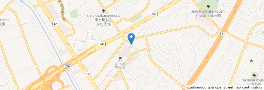 Mapa de ubicacion de 市が尾駅 en Japão, 神奈川県, 横浜市, 青葉区.