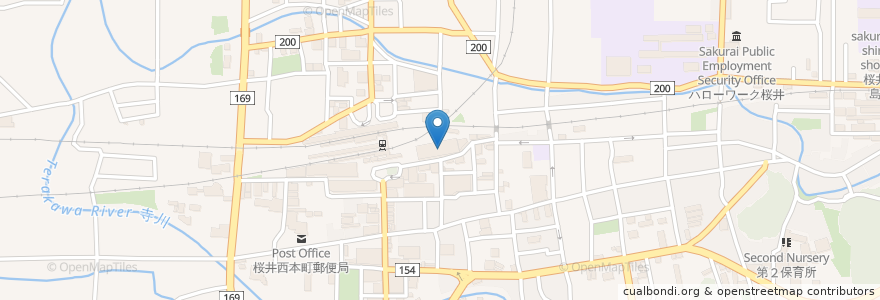 Mapa de ubicacion de 桜井市立桜井駅南口自転車駐車場 en 일본, 나라현, 桜井市.
