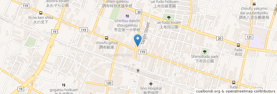 Mapa de ubicacion de なら歯科クリニック en اليابان, 東京都, 調布市.