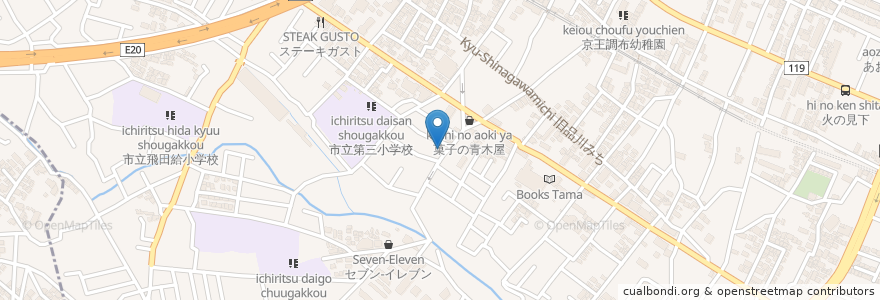Mapa de ubicacion de 中村医院 en Japan, 東京都, 調布市.