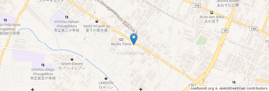 Mapa de ubicacion de キッチンひうが en Jepun, 東京都, 調布市.