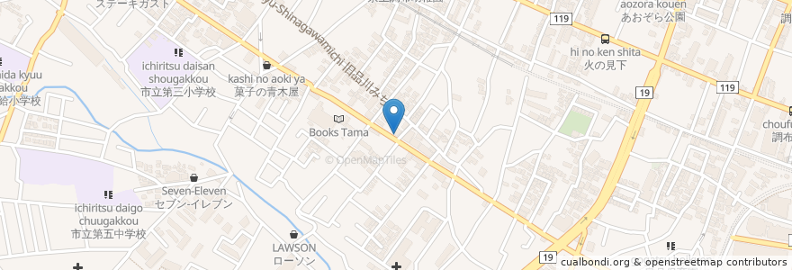 Mapa de ubicacion de 斗六寿司 en Japão, Tóquio, 調布市.