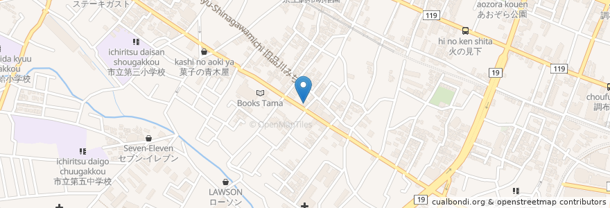 Mapa de ubicacion de She7 en 日本, 東京都, 調布市.
