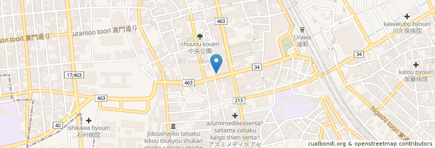 Mapa de ubicacion de 塚越クリニック en اليابان, 埼玉県, さいたま市, 浦和区.