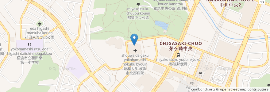 Mapa de ubicacion de タリーズコーヒー en Japan, 神奈川県, Yokohama, 都筑区.