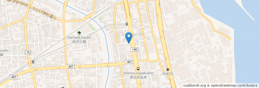 Mapa de ubicacion de みずほ銀行 en Japonya, 静岡県, 静岡市, 清水区.